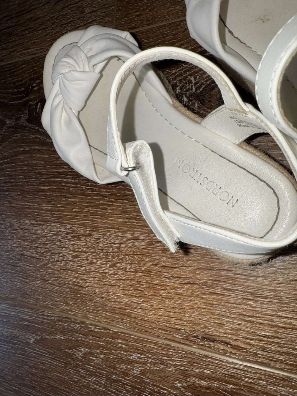 White Knot Front Espadrille Sandals